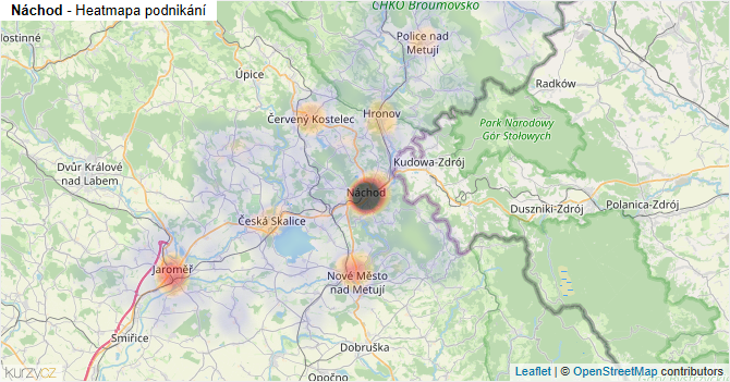 Náchod - mapa podnikání