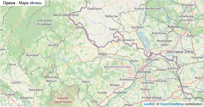 Opava - mapa okresu