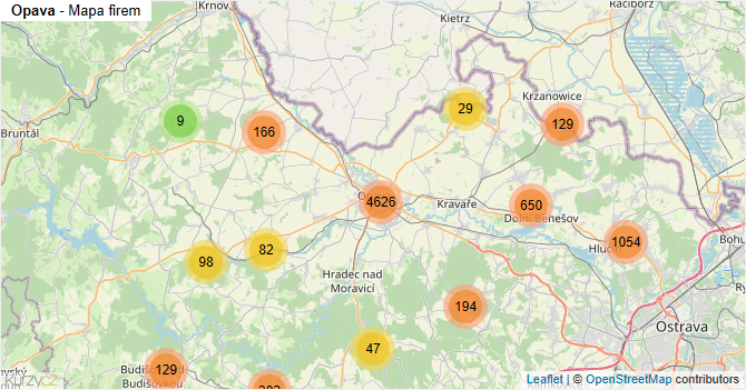 Opava - mapa firem