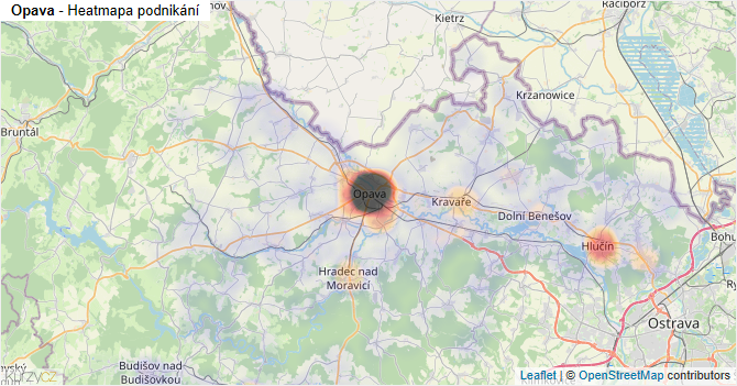 Opava - mapa podnikání