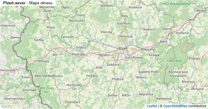 Plzeň-sever - mapa okresu