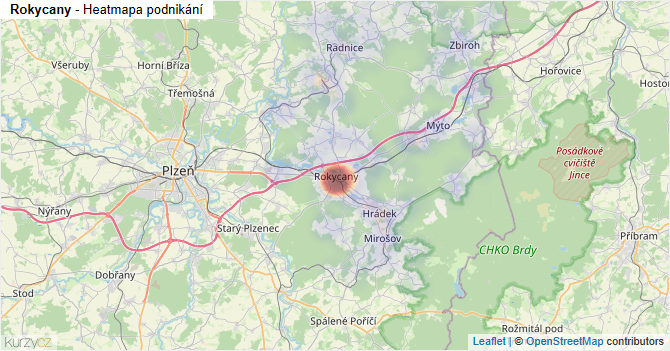 Rokycany - mapa podnikání
