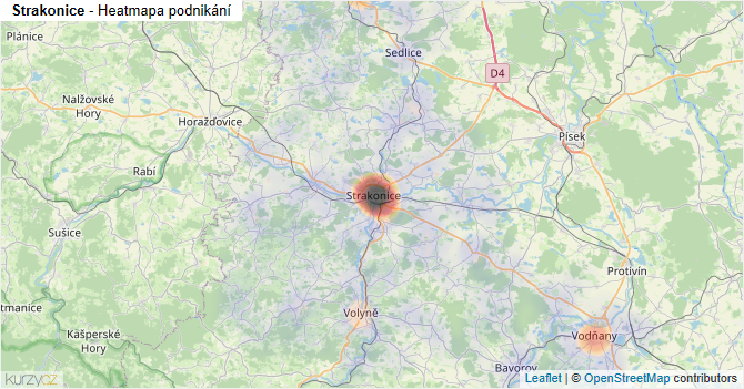 Strakonice - mapa podnikání