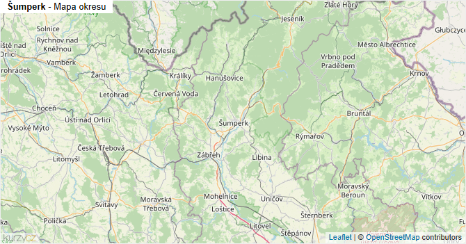 Šumperk - mapa okresu