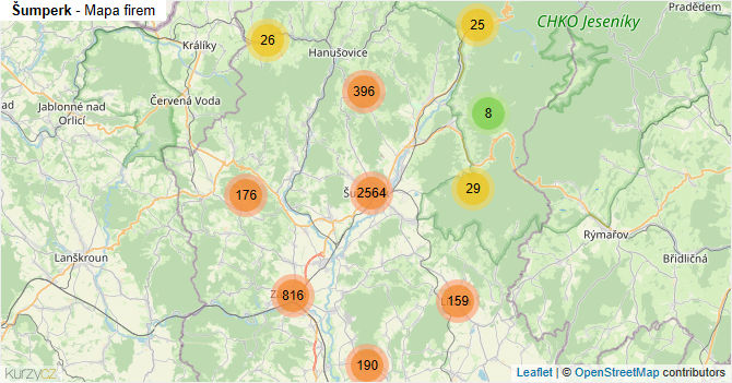 Šumperk - mapa firem