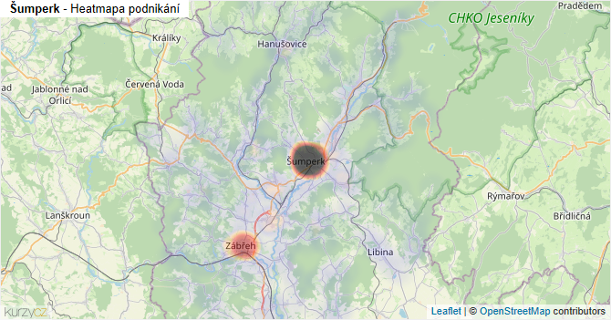 Šumperk - mapa podnikání