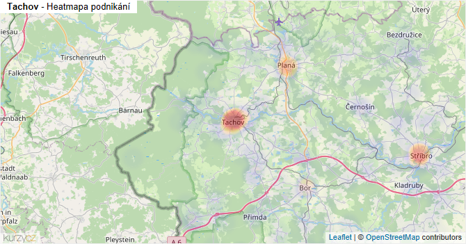 Tachov - mapa podnikání