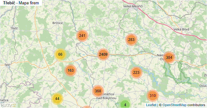 Třebíč - mapa firem