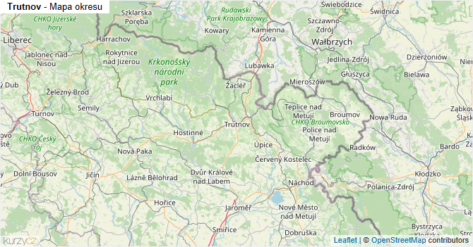 Trutnov - mapa okresu