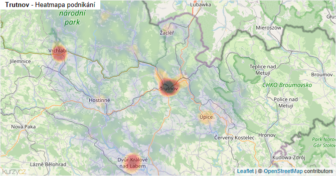 Trutnov - mapa podnikání