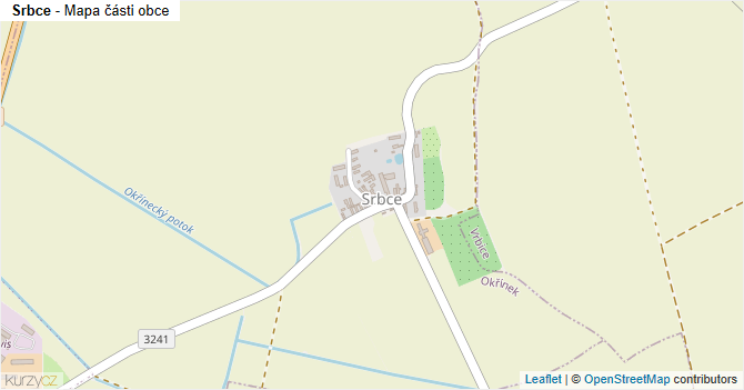 Srbce - mapa části obce