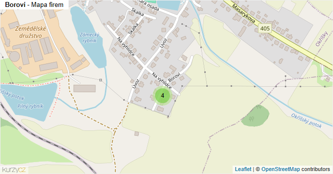 Boroví - mapa firem