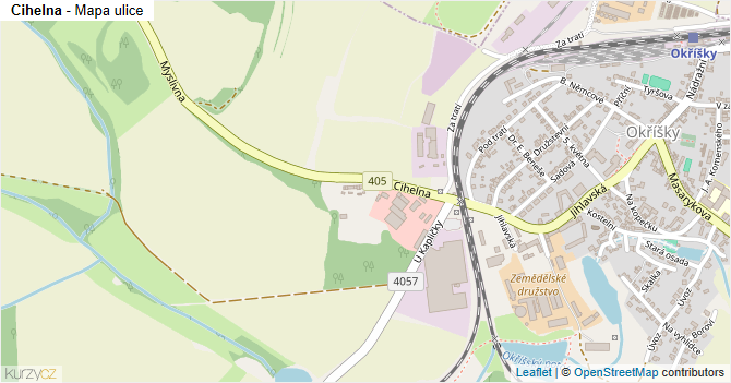 Cihelna - mapa ulice