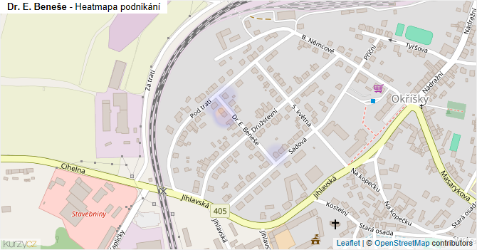 Dr. E. Beneše - mapa podnikání