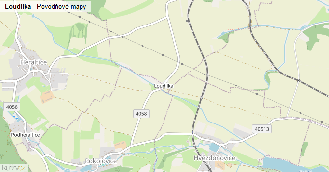 Loudilka - záplavové mapy stoleté vody