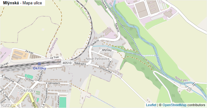 Mlýnská - mapa ulice