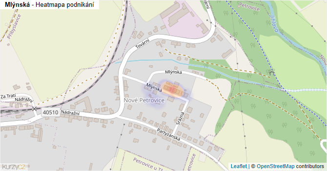 Mlýnská - mapa podnikání