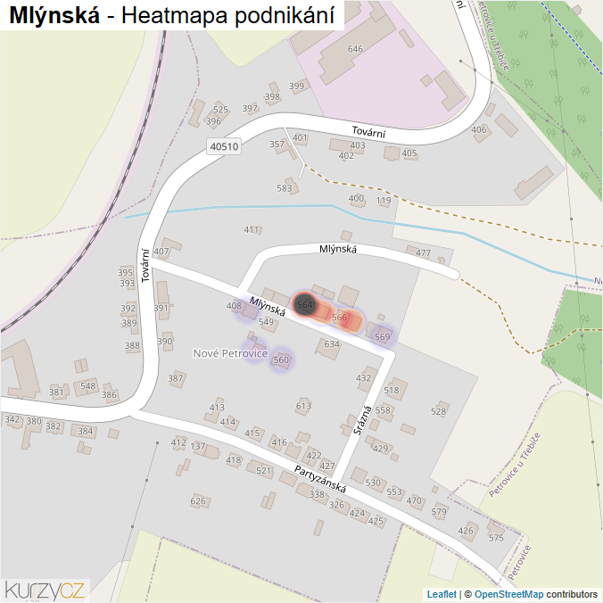 Mapa Mlýnská - Firmy v ulici.