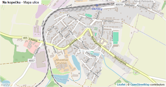Na kopečku - mapa ulice