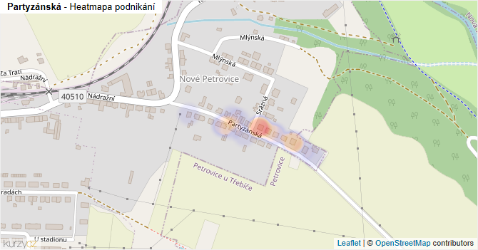 Partyzánská - mapa podnikání