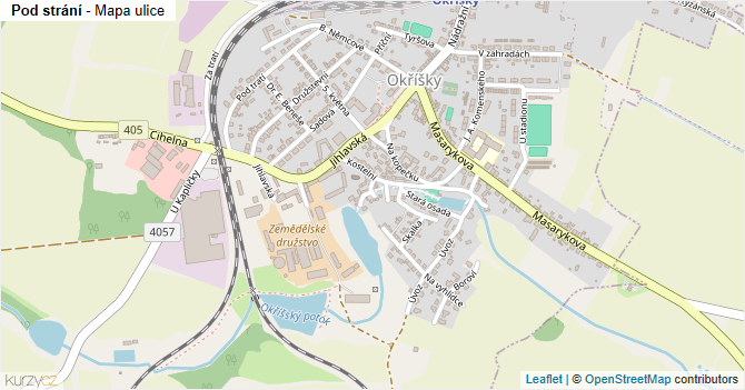 Pod strání - mapa ulice