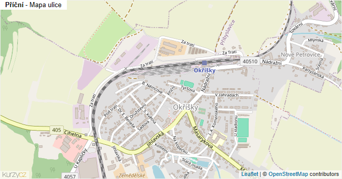 Příční - mapa ulice