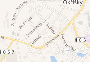 Sadová v obci Okříšky - mapa ulice