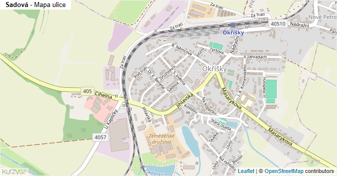 Sadová - mapa ulice