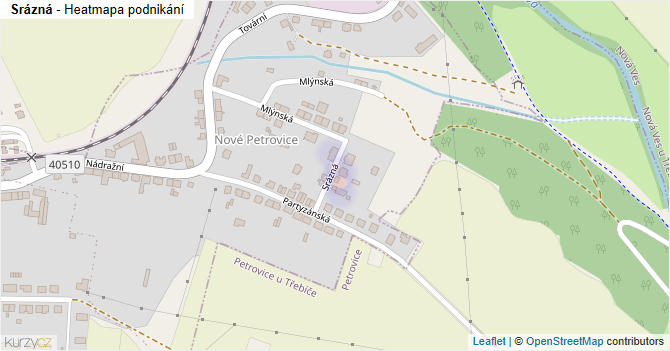 Srázná - mapa podnikání
