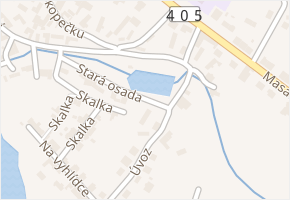 Stará osada v obci Okříšky - mapa ulice