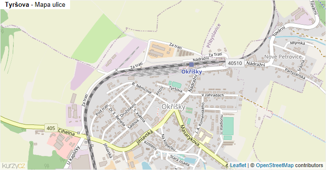 Tyršova - mapa ulice