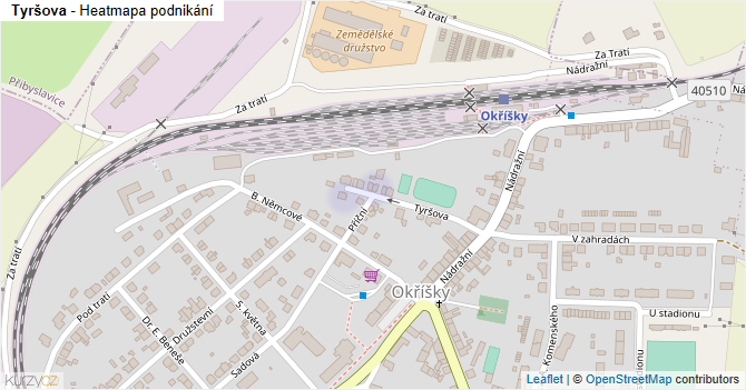 Tyršova - mapa podnikání