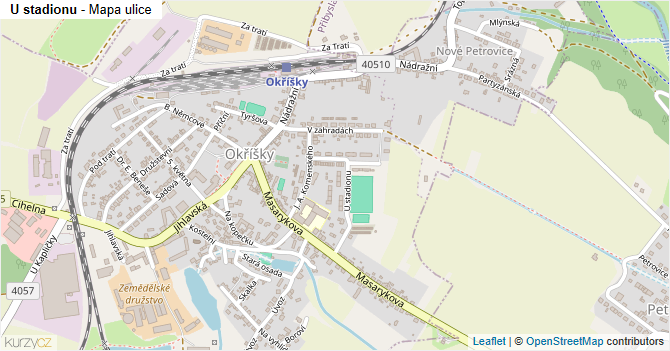 U stadionu - mapa ulice