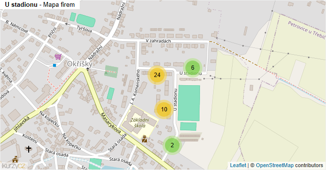 U stadionu - mapa firem