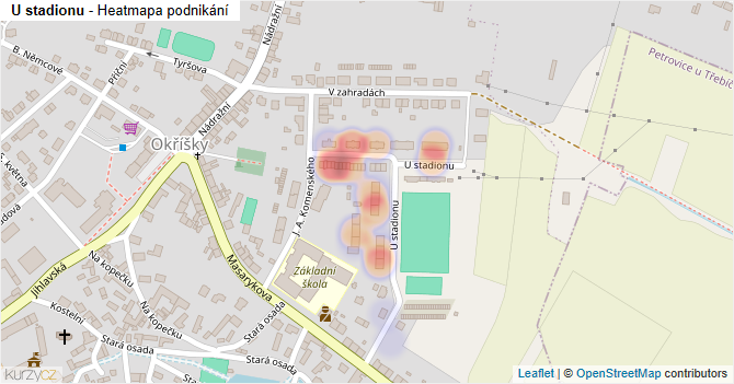 U stadionu - mapa podnikání