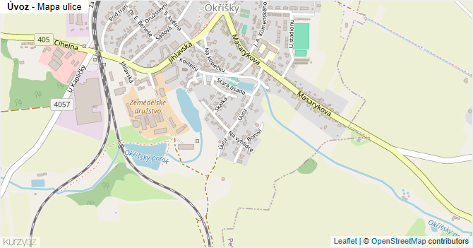 Úvoz - mapa ulice