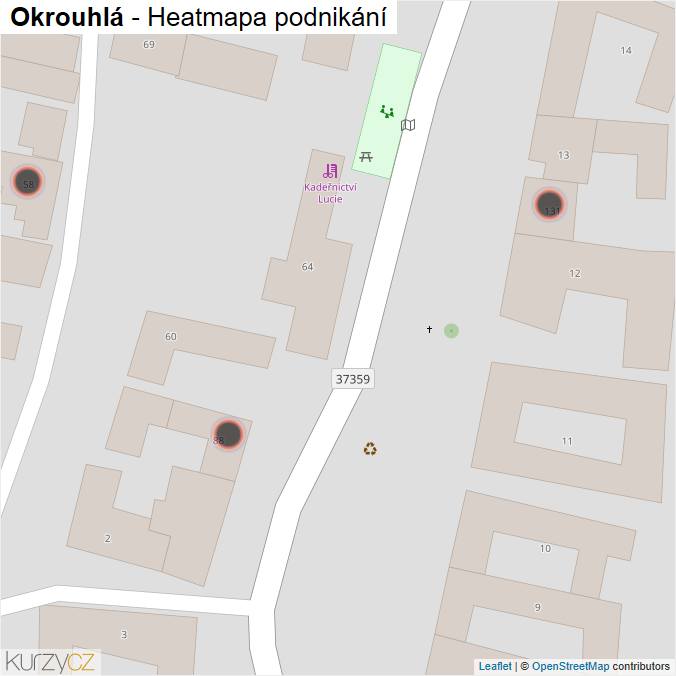 Mapa Okrouhlá - Firmy v obci.