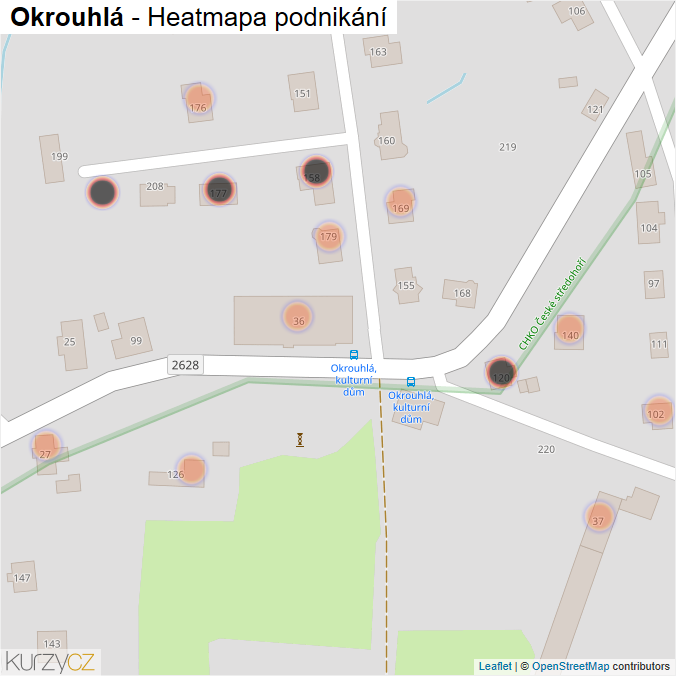 Mapa Okrouhlá - Firmy v obci.