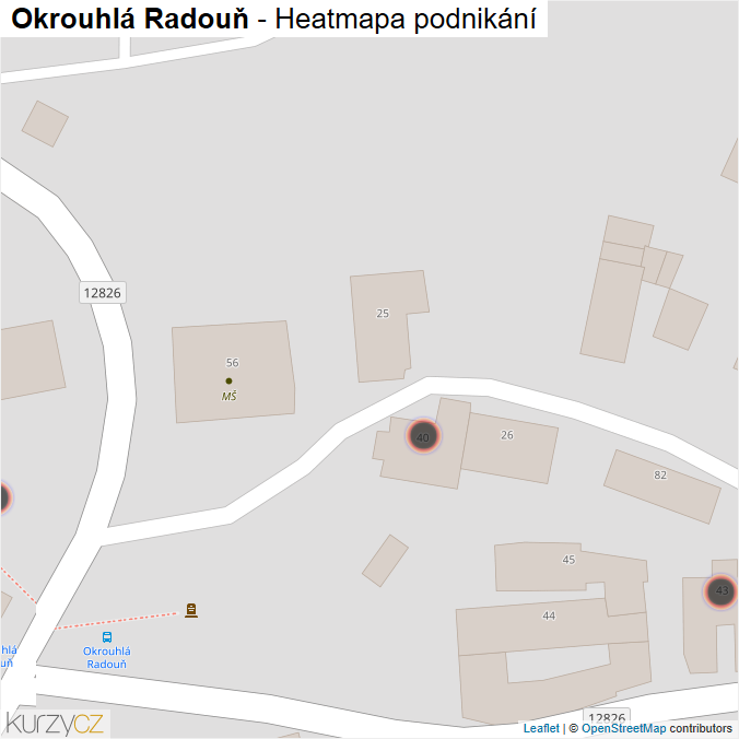 Mapa Okrouhlá Radouň - Firmy v obci.