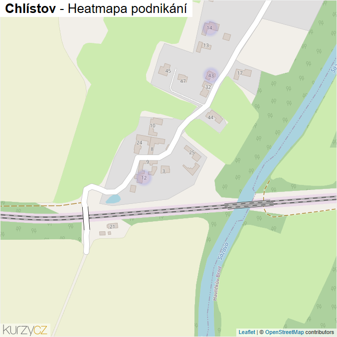 Mapa Chlístov - Firmy v části obce.