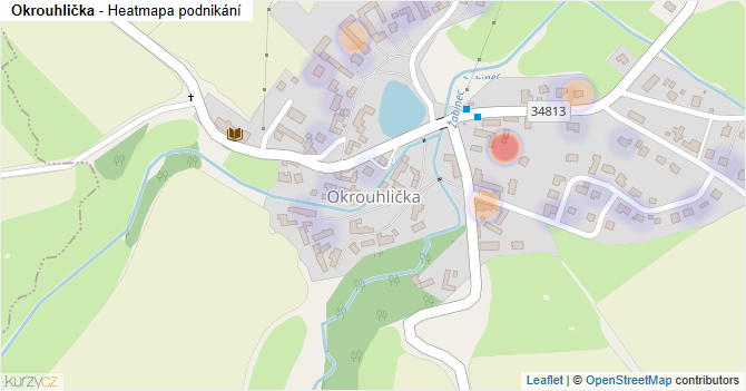 Okrouhlička - mapa podnikání