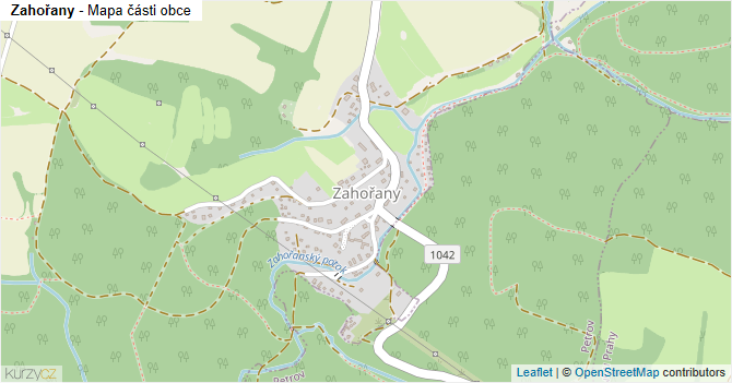 Zahořany - mapa části obce