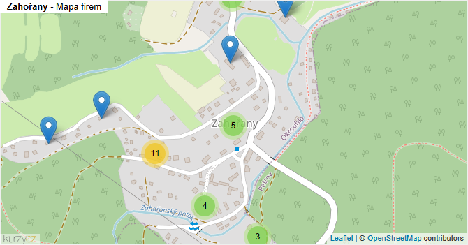 Zahořany - mapa firem