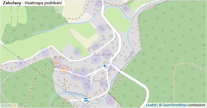 Zahořany - mapa podnikání