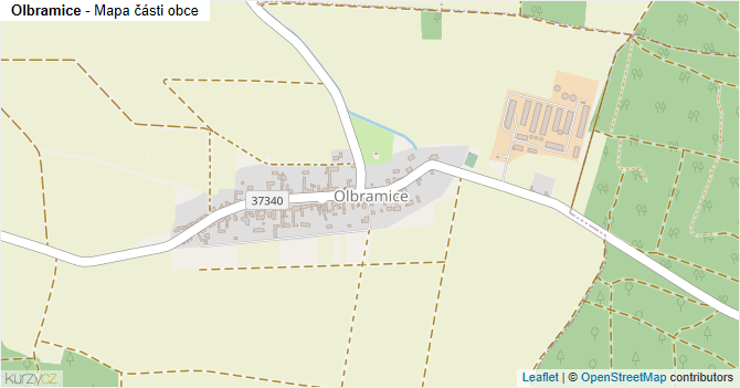 Olbramice - mapa části obce