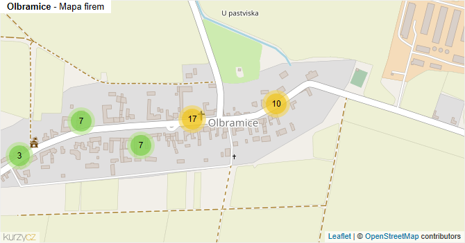 Olbramice - mapa firem