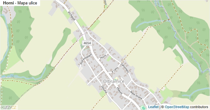 Horní - mapa ulice
