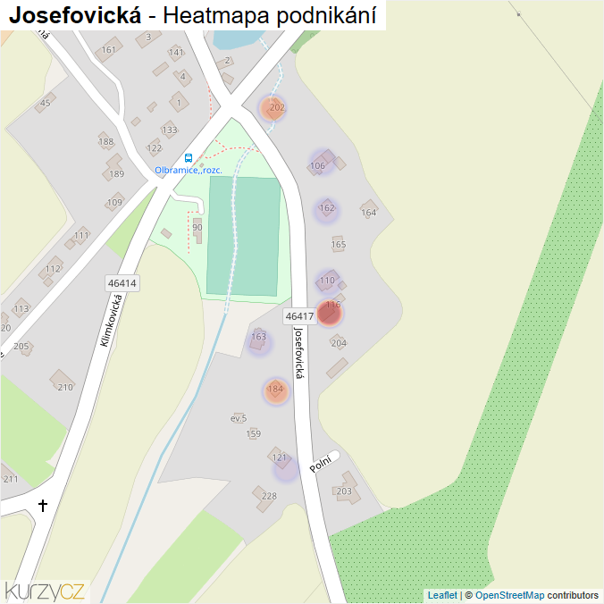 Mapa Josefovická - Firmy v ulici.