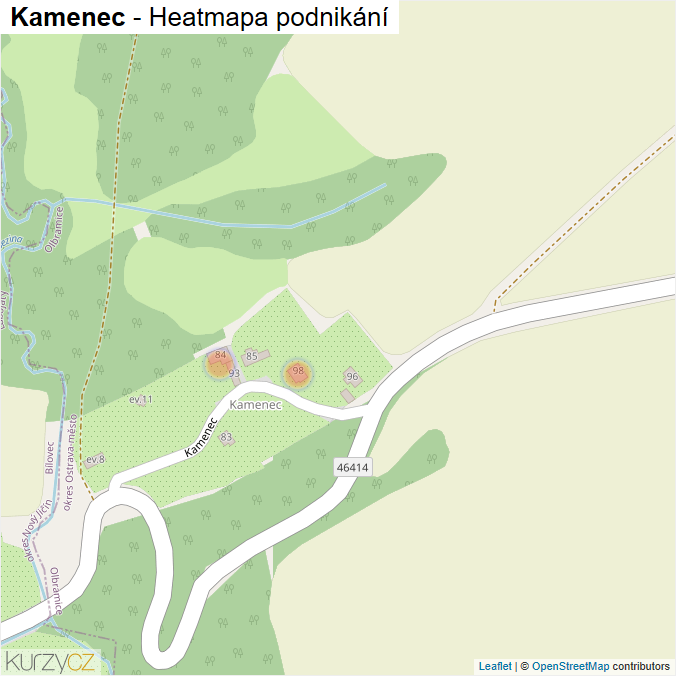 Mapa Kamenec - Firmy v ulici.