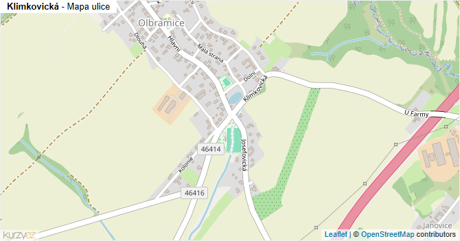 Klimkovická - mapa ulice